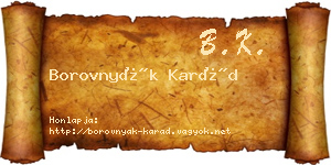 Borovnyák Karád névjegykártya